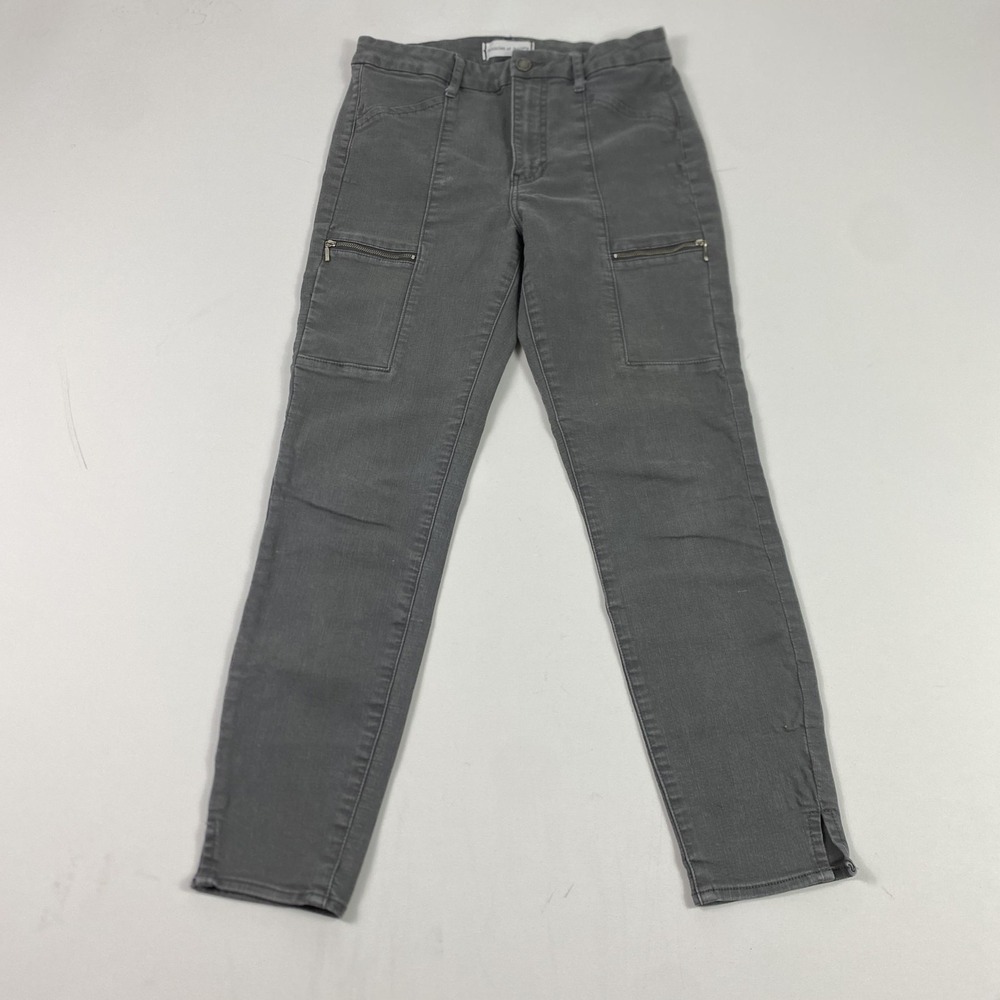 Articles of Society Pants Womens 27 Grey Jacklyn Skinny Cargo Pebble Grey Moto
